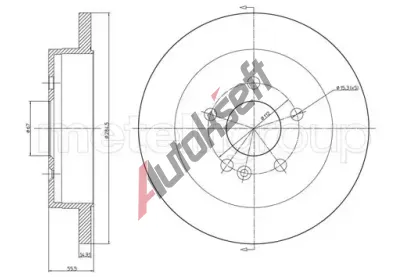 METELLI Brzdov kotou - 285 mm MT 23-0769C, 23-0769C