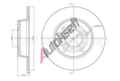 METELLI Brzdov kotou - 255 mm MT 23-0806C, 23-0806C