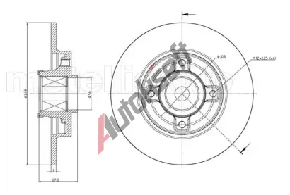 METELLI Brzdov kotou - 249 mm MT 23-0827, 23-0827
