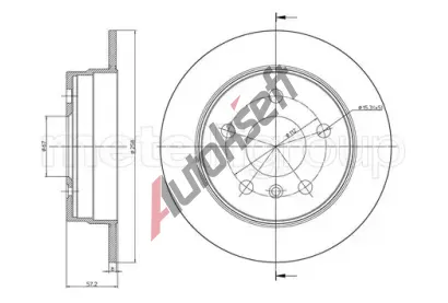 METELLI Brzdov kotou - 258 mm MT 23-0833C, 23-0833C