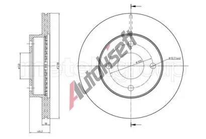 METELLI Brzdov kotou - 238 mm MT 23-0850, 23-0850