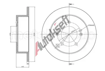 METELLI Brzdový kotouč - 262 mm MT 23-0869C, 23-0869C METELLI Brzdový kotouč - 262 mm MT 23-0869C, 23-0869C