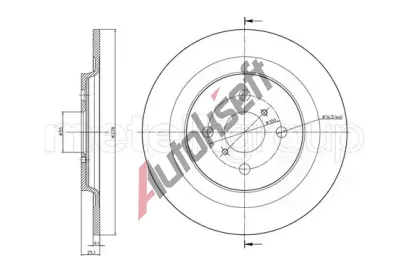 METELLI Brzdov kotou - 278 mm MT 23-0947C, 23-0947C