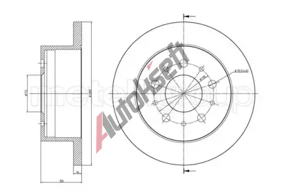 METELLI Brzdov kotou - 280 mm MT 23-0952C, 23-0952C