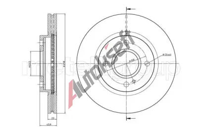 METELLI Brzdový kotouč - 258 mm MT 23-0975C, 23-0975C  METELLI Brzdový kotouč - 258 mm MT 23-0975C, 23-0975C
