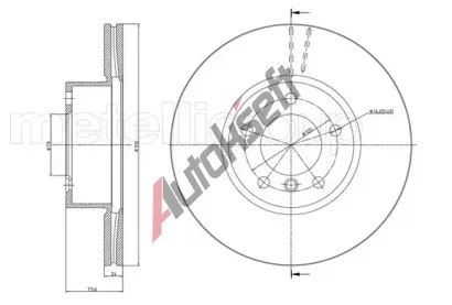 METELLI Brzdov kotou - 312 mm MT 23-0986C, 23-0986C