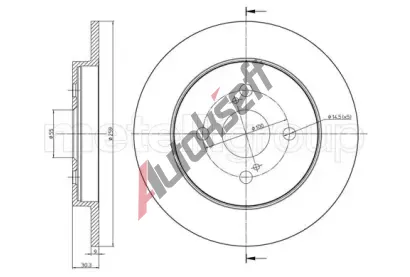 METELLI Brzdov kotou - 259 mm MT 23-1013C, 23-1013C