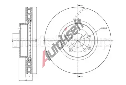METELLI Brzdov kotou - 322 mm MT 23-1026C, 23-1026C
