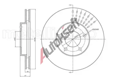 METELLI Brzdov kotou - 278 mm MT 23-1036C, 23-1036C