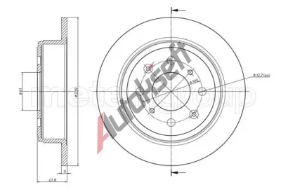 METELLI Brzdov kotou - 239 mm MT 23-1049C, 23-1049C