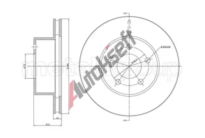 METELLI Brzdov kotou - 280 mm MT 23-1051C, 23-1051C
