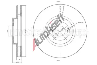 METELLI Brzdov kotou - 275 mm MT 23-1059C, 23-1059C