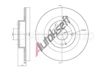 METELLI Brzdov kotou - 261 mm MT 23-1112, 23-1112