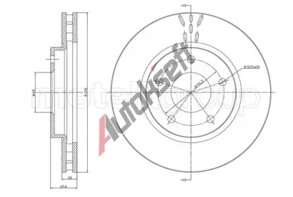 METELLI Brzdov kotou - 276 mm MT 23-1269C, 23-1269C