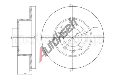 METELLI Brzdov kotou - 305 mm MT 23-1287C, 23-1287C
