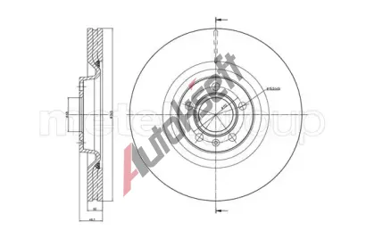METELLI Brzdov kotou - 345 mm MT 23-1400C, 23-1400C