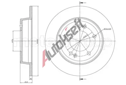 METELLI Brzdov kotou - 262 mm MT 23-1440C, 23-1440C