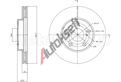 METELLI Brzdový kotouč - 277 mm MT 23-1523C, 23-1523C  METELLI Brzdový kotouč - 277 mm MT 23-1523C, 23-1523C