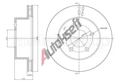 METELLI Brzdov kotou - 280 mm MT 23-1651C, 23-1651C