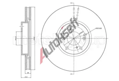 METELLI Brzdov kotou - 300 mm MT 23-1686C, 23-1686C