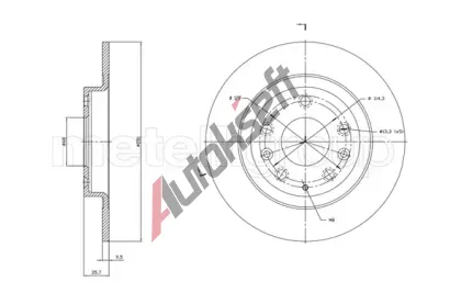 METELLI Brzdov kotou - 281 mm MT 23-1831C, 23-1831C