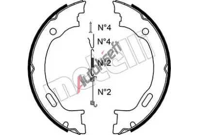 METELLI Sada brzdov�ch �elist� parkovac� brzdy MT 53-0242K, 53-0242K