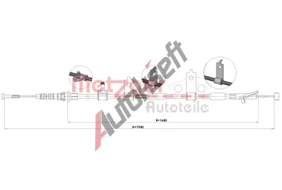 METZGER Tažné lanko parkovací brzdy MTG 1.MA006, 1.MA006 METZGER Tažné lanko parkovací brzdy MTG 1.MA006, 1.MA006