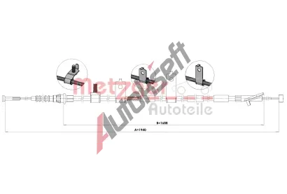 METZGER Tažné lanko parkovací brzdy MTG 1.MA007, 1.MA007 METZGER Tažné lanko parkovací brzdy MTG 1.MA007, 1.MA007