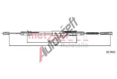 METZGER Tažné lanko parkovací brzdy MTG 10.7812, 10.7812 METZGER Tažné lanko parkovací brzdy MTG 10.7812, 10.7812
