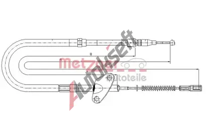 METZGER Tažné lanko parkovací brzdy COFLE MTG 10.9872, 10.9872  METZGER Tažné lanko parkovací brzdy COFLE MTG 10.9872, 10.9872