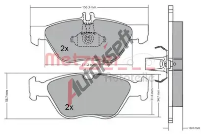 METZGER Sada brzdovch destiek MTG 1170065, 1170065