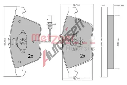 METZGER Sada brzdov�ch desti�ek MTG 1170099, 1170099