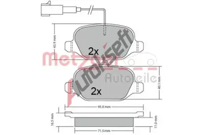 METZGER Sada brzdovch destiek MTG 1170555, 1170555