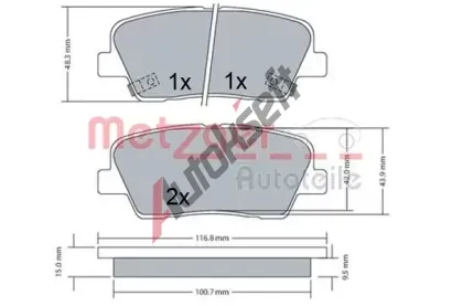 METZGER Sada brzdovch destiek MTG 1170687, 1170687
