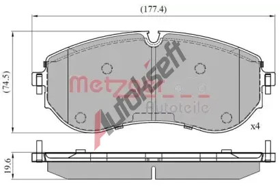METZGER Sada brzdovch destiek MTG 1170898, 1170898