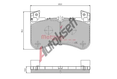 METZGER Sada brzdovch destiek GREENPARTS MTG 1170947, 1170947