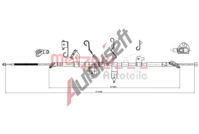 METZGER Tažné lanko parkovací brzdy COFLE MTG 17.1569, 17.1569 METZGER Tažné lanko parkovací brzdy COFLE MTG 17.1569, 17.1569