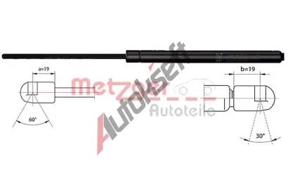 METZGER Pneumatick vzpra kapoty motoru MTG 2110455, 2110455