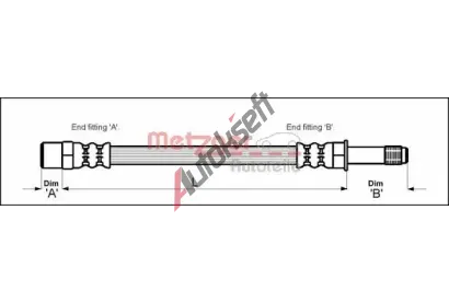 METZGER Brzdová hadice MTG 4110048, 4110048 METZGER Brzdová hadice MTG 4110048, 4110048