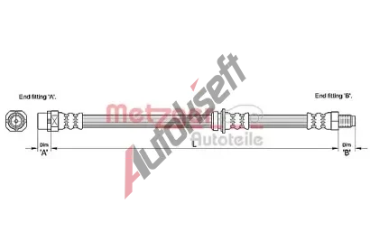 METZGER Brzdová hadice MTG 4110269, 4110269 METZGER Brzdová hadice MTG 4110269, 4110269