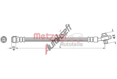 METZGER Brzdová hadice MTG 4110381, 4110381 METZGER Brzdová hadice MTG 4110381, 4110381