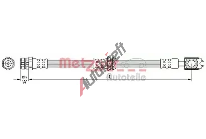 METZGER Brzdová hadice MTG 4110439, 4110439 METZGER Brzdová hadice MTG 4110439, 4110439