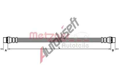 METZGER Brzdová hadice MTG 4110929, 4110929 METZGER Brzdová hadice MTG 4110929, 4110929