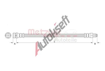 METZGER Brzdová hadice MTG 4111335, 4111335 METZGER Brzdová hadice MTG 4111335, 4111335