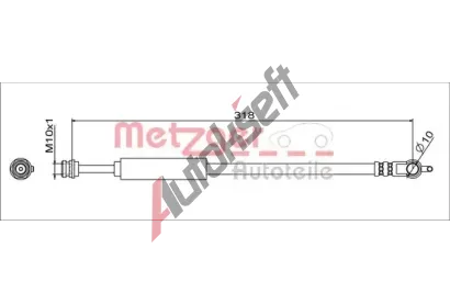 METZGER Brzdová hadice MTG 4111629, 4111629 METZGER Brzdová hadice MTG 4111629, 4111629