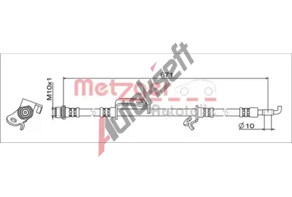 METZGER Brzdová hadice MTG 4111685, 4111685 METZGER Brzdová hadice MTG 4111685, 4111685