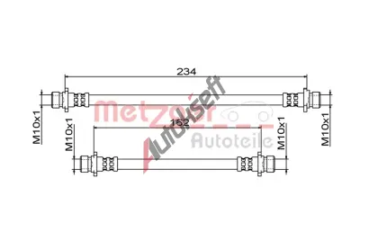 METZGER Brzdová hadice MTG 4111861, 4111861 METZGER Brzdová hadice MTG 4111861, 4111861