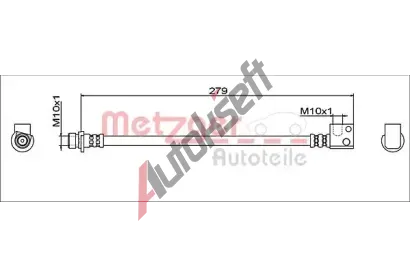 METZGER Brzdov� hadice GREENPARTS MTG 4111943, 4111943
