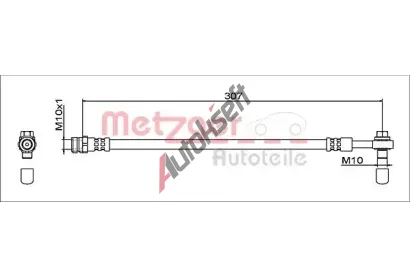 METZGER Brzdová hadice GREENPARTS MTG 4112041, 4112041 METZGER Brzdová hadice GREENPARTS MTG 4112041, 4112041