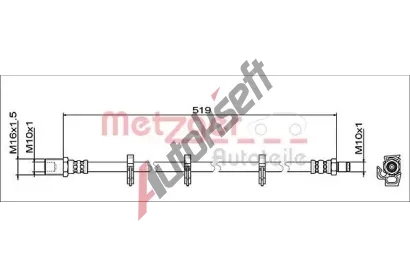 METZGER Brzdová hadice GREENPARTS MTG 4112047, 4112047 METZGER Brzdová hadice GREENPARTS MTG 4112047, 4112047